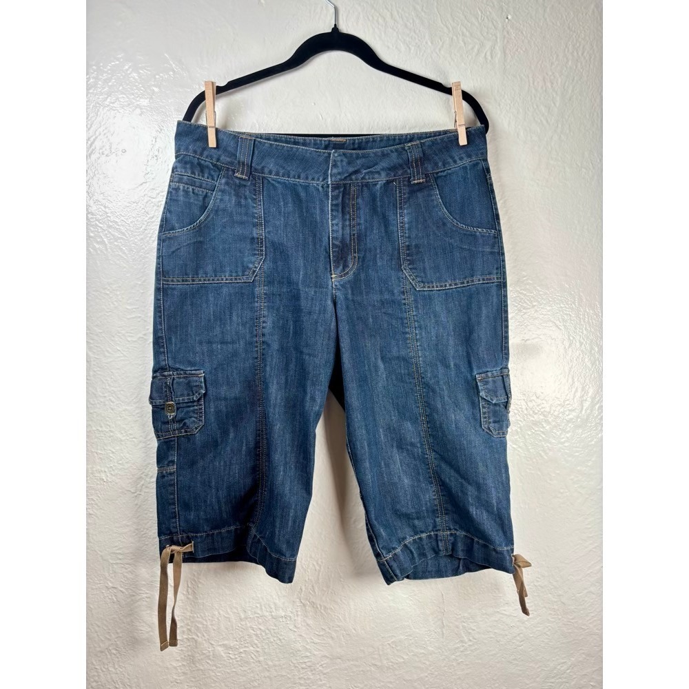 Riders by Lee Copper Cargo Shorts Juniors 11/12M Blue Denim Longline Utility Y2K